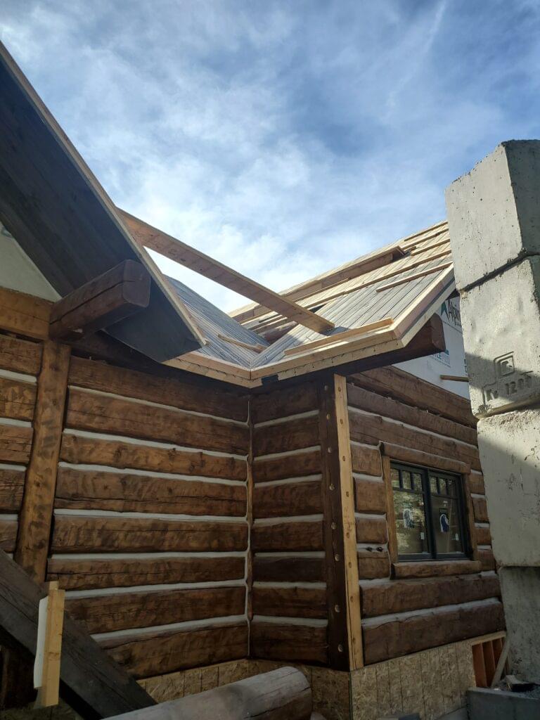Prebuilt log wall